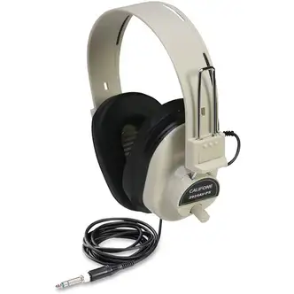 Califone Ultra Sturdy Stereo Headphone W/ Vol Cntrl - Stereo - Beige - Mini-phone (3.5mm) - Wired - 300 Ohm - 40 Hz 18 kHz - Nickel Plated Connector - Over-the-head - Binaural - Ear-cup - 6 ft Cable - 1