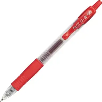 Pilot G2 Retractable XFine Gel Ink Rollerball Pens - Extra Fine Pen Point - 0.5 mm Pen Point Size - Refillable - Retractable - Red Gel-based Ink - 1 Dozen