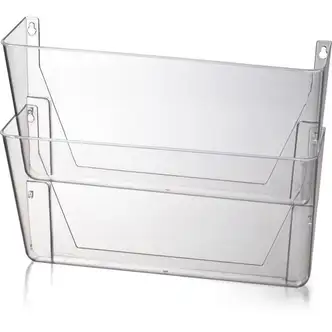 Officemate Mountable Wall File, Clear, 2PK - 10.6" Height x 13" Width x 4.1" Depth - Clear - Plastic - 2 / Box
