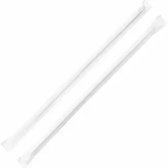 Genuine Joe Jumbo Translucent Straight Straws - 7.8" Length - 500 / Box - Clear