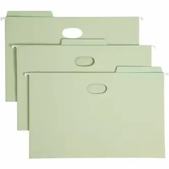 Smead FasTab 1/3 Tab Cut Legal Recycled Hanging Folder - 8 1/2" x 14" - 5 1/4" Expansion - Top Tab Location - Assorted Position Tab Position - Moss - 10% Recycled - 9 / Box
