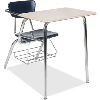 Virco Martest 3400BR Combo Desk - Sandstone Rectangle Top - Four Leg Base - 4 Legs - 24" Table Top Length x 18" Table Top Width - Plastic Top Material - 2 / Carton