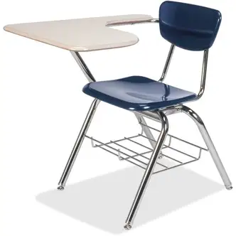 Virco Martest 3700BR Tablet Arm Chair Desk - Sandstone Top - Four Leg Base - 28" Table Top Length x 20" Table Top Width - Navy - Plastic Top Material - 2 / Carton