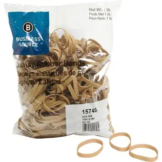 Business Source Quality Rubber Bands - Size: #62 - 2.5" Length x 0.3" Width - Sustainable - 450 / Pack - Rubber - Crepe