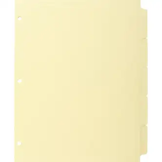 Business Source Mylar-reinforced Plain Tab Indexes - 5 Write-on Tab(s) - 8.5" Divider Width x 11" Divider Length - Letter - 3 Hole Punched - Canary Tab(s) - Hole-punched, Mylar Reinforcement, Mylar Reinforced Edge - 36 / Box