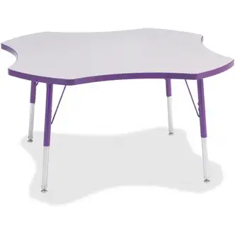 Jonti-Craft Berries Prism Four-Leaf Student Table - Laminated, Purple Top - Four Leg Base - 4 Legs - Adjustable Height - 24" to 31" Adjustment x 1.13" Table Top Thickness x 48" Table Top Diameter - 31" Height - Assembly Required - Powder Coated - 1 Each