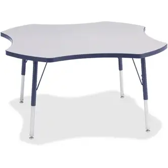 Jonti-Craft Berries Prism Four-Leaf Student Table - Laminated, Navy Top - Four Leg Base - 4 Legs - Adjustable Height - 24" to 31" Adjustment x 1.13" Table Top Thickness x 48" Table Top Diameter - 31" Height - Assembly Required - Powder Coated - 1 Each