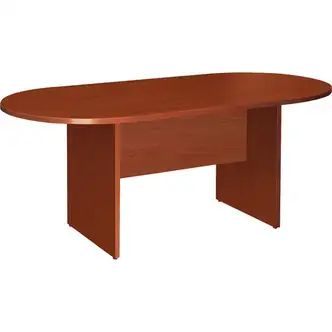 Lorell Essentials Oval Conference Table - Cherry Oval Top - 72" Table Top Length x 70.88" Table Top Width x 35.38" Table Top Depth x 1.25" Table Top Thickness - 29.50" Height - Assembly Required - Cherry, Laminated - 1 Each