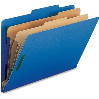 Nature Saver Legal Recycled Classification Folder - 8 1/2" x 14" - 2" Fastener Capacity for Folder - 2 Divider(s) - Dark Blue - 100% Recycled - 10 / Box