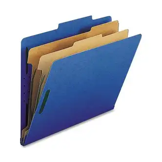 Nature Saver Letter Recycled Classification Folder - 8 1/2" x 11" - 2" Fastener Capacity for Folder - 2 Divider(s) - Dark Blue - 100% Recycled - 10 / Box