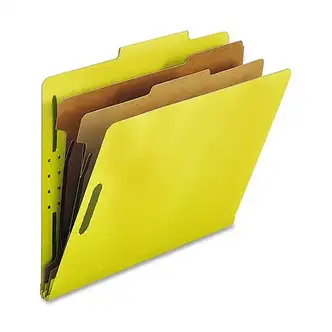 Nature Saver Letter Recycled Classification Folder - 8 1/2" x 11" - 2" Expansion - 2" Fastener Capacity for Folder - Top Tab Location - 2 Divider(s) - Yellow - 100% Recycled - 10 / Box