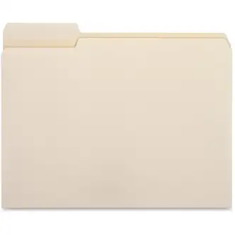 Business Source 1/3 Tab Cut Letter Recycled Top Tab File Folder - 8 1/2" x 11" - 3/4" Expansion - Top Tab Location - Left Tab Position - Manila - 10% Recycled - 100 / Box