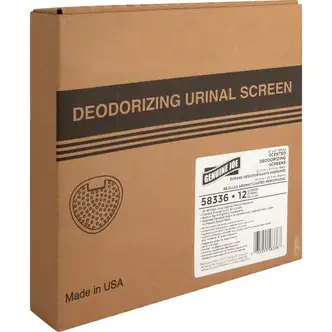 Genuine Joe Deluxe Urinal Screen - Lasts upto 45 Days - Deodorizer, Flexible - 12 / Box - White