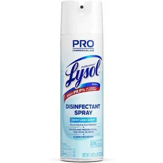 Professional Lysol Disinfectant Spray - 19 fl oz (0.6 quart) - Crisp Linen Scent - 1 Each - Clear