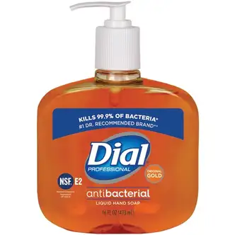 Dial Original Gold Antimicrobial Liquid Soap - 16 fl oz (473.2 mL) - Pump Bottle Dispenser - Bacteria Remover, Kill Germs - Hand, Skin - Gold - 1 Each