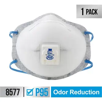 3M Advanced Filter Relief Respirator - Particulate, Odor Protection - White - Adjustable Nose Clip, Braided Headband, Exhalation Valve - 1 / Pack