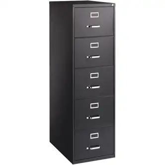 Lorell Fortress Series 26-1/2" Commercial-Grade Vertical File Cabinet - 18" x 26.5" x 61" - 5 x Drawer(s) for File - Legal - Vertical - Heavy Duty, Security Lock, Ball-bearing Suspension - Black - Steel - Recycled