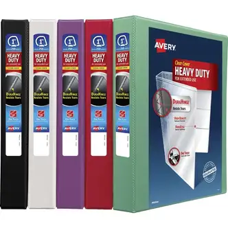 Avery® Heavy-Duty View Binder - 1" Binder Capacity - Letter - 8 1/2" x 11" Sheet Size - 250 Sheet Capacity - Slant Ring Fastener(s) - 4 Pocket(s) - Polypropylene - Orchid, Red, Mint - Recycled - Pocket, Heavy Duty, Long Lasting, Tear Resistant, Split 