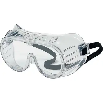 Crews Economy Safety Goggles - Flying Particle, Impact, Debris, Ultraviolet Protection - Polyvinyl Chloride (PVC) - Clear - 1 Each