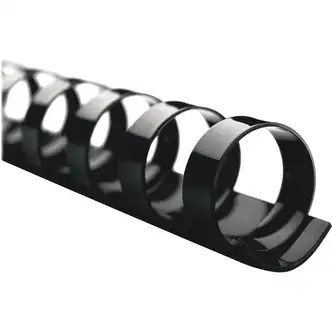 GBC CombBind Binding Spines - 0.6" Diameter - 0.63" Maximum Capacity - 130 x Sheet Capacity - For Letter 8 1/2" x 11" Sheet - 19 x Rings - Ring Binder - Black - Plastic, Polyvinyl Chloride (PVC) - 25 / Box
