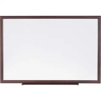 Lorell Dry-Erase Markerboard - 96" (8 ft) Width x 48" (4 ft) Height - White Melamine Surface - Brown Wood Frame - 1 Each