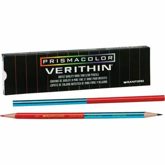 Prismacolor Premier Verithin Colored Pencil - Red, Blue Lead - 12 / Dozen