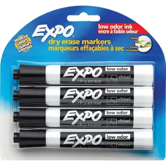Expo Dry Erase Chisel Tip Markers - Chisel Marker Point Style - Black - 4 / Pack