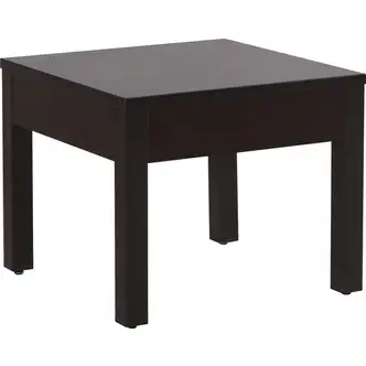 Lorell Occasional Corner Table - Square Top - Square Leg Base - 24" Table Top Length x 24" Table Top Width x 1" Table Top Thickness - 20" Height x 23.88" Width x 23.88" Depth - Assembly Required - Mahogany, Melamine - Particleboard Top Material - 1 Each