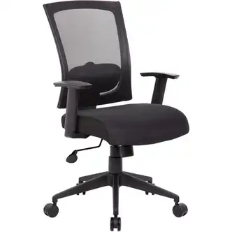 Boss B6706 Task Chair - Black Mesh Seat - Black Back - Black Nylon Frame - 5-star Base - 1 Each