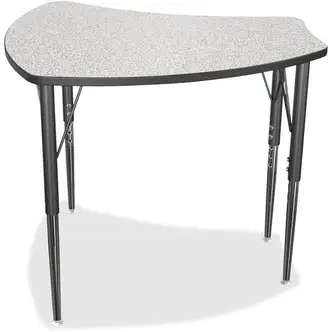 MooreCo Economy Shapes Desk - Curved Top - Four Leg Base - 4 Legs - 22" to 29" Adjustment x 28.75" Table Top Width x 27.25" Table Top Depth - Assembly Required - Steel, Rubber - 1 Each