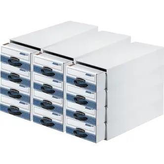 Fellowes Stor/Drawer Steel Plus Card Storage Drawer - Internal Dimensions: 9.25" Width x 23.25" Depth x 5.63" Height - External Dimensions: 10.5" Width x 25.3" Depth x 6.5" Height - Medium Duty - Stackable - Steel, Plastic - Blue, White - For Card - Recyc