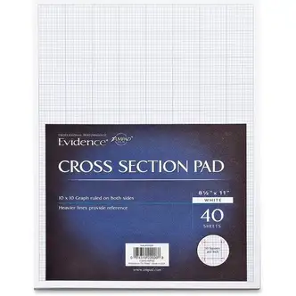 Ampad Graph Pad - 40 Sheets - Glue - 20 lb Basis Weight - Letter - 8 1/2" x 11" - White Paper - Chipboard Backing - 1 / Pad