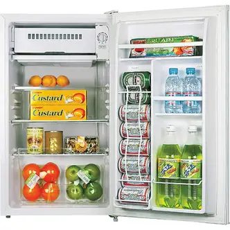 Lorell Compact Refrigerator - 3.20 ft³ - Manual Defrost - Manual Defrost - Reversible - 3.20 ft³ Net Refrigerator Capacity - Black, Light Blue, White - Steel, Fiberglass, Plastic