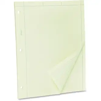 TOPS Engineering Computation Pad - 100 Sheets - Both Side Ruling Surface - Ruled Margin - 15 lb Basis Weight - Letter - 8 1/2" x 11" - Green Tint Paper - Hole-punched - 1 / Pad