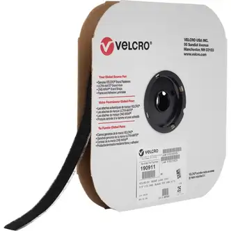 VELCRO® 190911 Industrial Industrial - Loop 1000 - 25 yd Length x 0.75" Width - For Indoor, Outdoor - 1 / Roll - Black