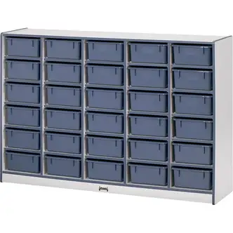 Jonti-Craft Rainbow Accents Cubbie Mobile Storage - 30 Compartment(s) - 42" Height x 60" Width x 15" Depth - Durable, Laminated - Teal - Hard Rubber - 1 Each