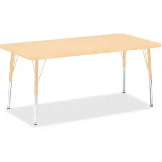 Jonti-Craft Berries Adult Height Maple Top/Edge Rectangle Table - Laminated Rectangle, Maple Top - Four Leg Base - 4 Legs - Adjustable Height - 24" to 31" Adjustment - 60" Table Top Length x 30" Table Top Width x 1.13" Table Top Thickness - 31" Height - A
