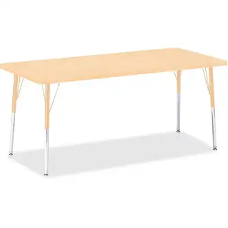 Jonti-Craft Berries Adult Height Maple Top/Edge Rectangle Table - Laminated Rectangle, Maple Top - Four Leg Base - 4 Legs - Adjustable Height - 24" to 31" Adjustment - 72" Table Top Length x 30" Table Top Width x 1.13" Table Top Thickness - 31" Height - A