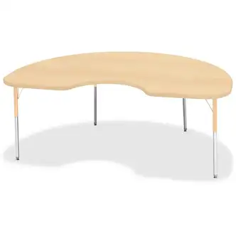 Jonti-Craft Berries Adult Height Maple Top/Edge Kidney Table - Laminated Kidney-shaped, Maple Top - Four Leg Base - 4 Legs - Adjustable Height - 24" to 31" Adjustment - 72" Table Top Length x 48" Table Top Width x 1.13" Table Top Thickness - 31" Height - 