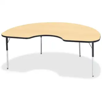 Jonti-Craft Berries Adult Color Top Kidney Table - Laminated Kidney-shaped, Maple Top - Four Leg Base - 4 Legs - Adjustable Height - 24" to 31" Adjustment - 72" Table Top Length x 48" Table Top Width x 1.13" Table Top Thickness - 31" Height - Assembly Req