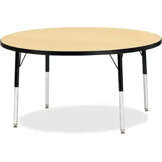 Jonti-Craft Berries Adult Height Color Top Round Table - Laminated Round, Maple Top - Four Leg Base - 4 Legs - Adjustable Height - 24" to 31" Adjustment x 1.13" Table Top Thickness x 48" Table Top Diameter - 31" Height - Assembly Required - Powder Coated 