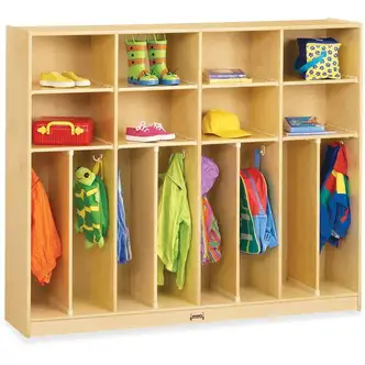 Jonti-Craft Rainbow Accents Large Neat-n-Trim Locker - 8 Compartment(s) - 50.5" Height x 60" Width x 15" Depth - Durable, Hanging Hook, Rounded Corner - Baltic - Acrylic - 1 Each