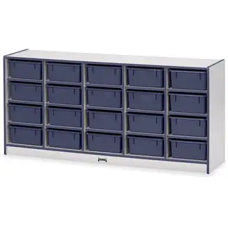 Jonti-Craft Rainbow Accents Cubbie Mobile Storage - 20 Compartment(s) - 29.5" Height x 24.5" Width x 15" DepthFloor - Durable, Laminated, Built-in Wheels - Navy Blue - Hard Rubber - 1 Each