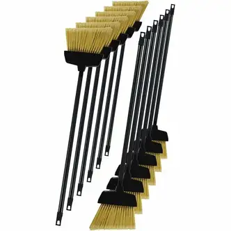 Genuine Joe 32" Plastic Lobby Broom - 32" Handle Length - Plastic Handle - 12 / Carton - Black
