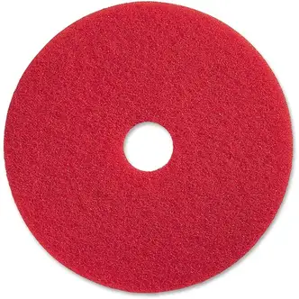 Genuine Joe Red Buffing Floor Pad - 19" Diameter - 5/Carton x 19" Diameter x 1" Thickness - Buffing, Scrubbing, Floor - 175 rpm to 350 rpm Speed Supported - Flexible, Resilient, Rotate, Dirt Remover - Fiber - Red