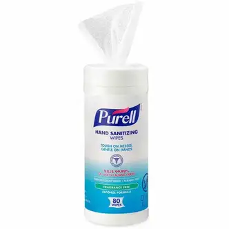 PURELL® Alcohol Hand Sanitizing Wipes - White - 80 Per Canister - 1 Each
