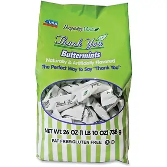 Hospitality Mints Thank You Buttermints - Individually Wrapped - 1 lb - 1 / Bag