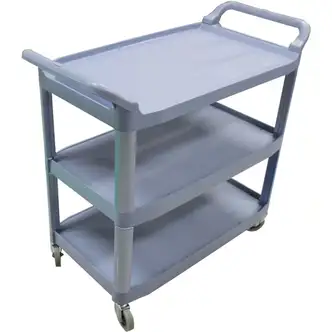 Impact 3-Shelf Bussing Cart - 3 Shelf - 200 lb Capacity - 4" Caster Size - 40" Length x 20" Width x 38" Height - Gray - 1 Each