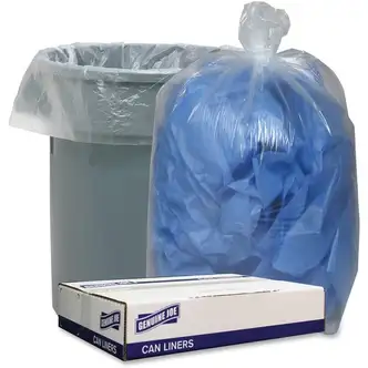 Genuine Joe Low Density Can Liners - 60 gal Capacity - 38" Width x 58" Length - 1.40 mil (36 Micron) Thickness - Low Density - Clear - 100/Carton - Recycled