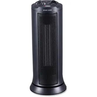 Lorell 17" Ceramic Tower Heater - Ceramic - Electric - Electric - 800 W to 1500 W - 2 x Heat Settings - 100 Sq. ft. Coverage Area - 1500 W - Indoor - Tower - Black